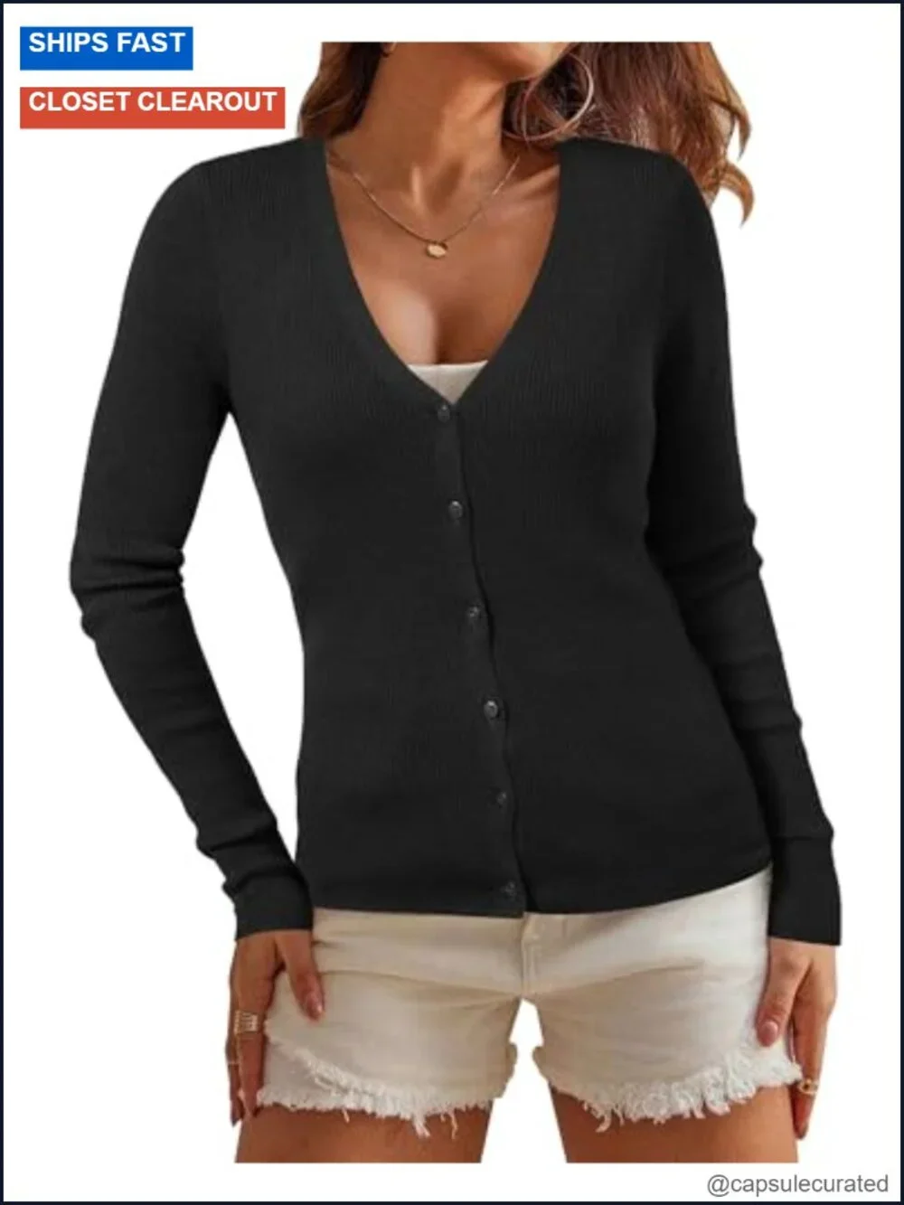 Wool Blended Ribbed Cardigan Lightweight Long Sleeve Button Down Knit Top